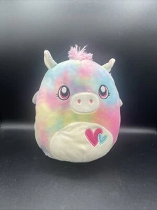 Cravatta Squishmallows 8" San Valentino Paisley The Pegasus Pegacorn tinta con cuori nuova con etichetta - Foto 1 di 5