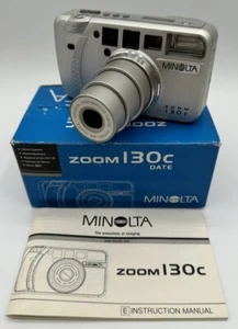 Minolta Zoom 130c Date 35mm Point and Shoot Camera in Box w/ Manual - Working - Photo 1/10