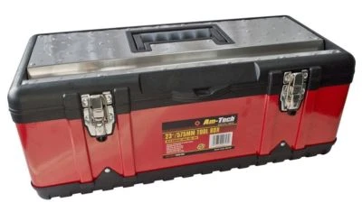 23" TOOL BOX STAINLESS STEEL CHEST BAG STORAGE & REMOVABLE TRAY HEAVY DUTY N0150 - Image 1 of 2