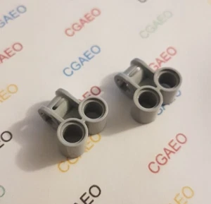 2 x Lego Technic 32291 Connector Perpendicular Double - LIGHT BLUISH GRAY - Imagen 1 de 1