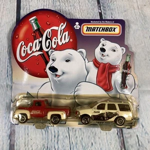 Vintage Matchbox Coca-Cola Diecast 1:64 Cars 1999 Truck SUV Dad & Son - Sealed - Picture 1 of 9
