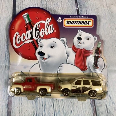 Vintage Matchbox Coca-Cola Diecast 1:64 Cars 1999 Truck SUV Dad & Son - Sealed - Image 1 of 4