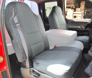 DODGE RAM 1500 2500 3500 1998-2002 GREY VINYL CUSTOM FRONT SEAT COVERS - Picture 1 of 6