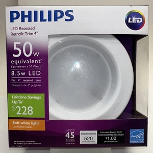 Philips Soft White Recessed Retrofit LED 50W - White (800003) 4 Inch Trim - Picture 1 of 8