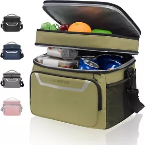 Everfun Small Cooler Bag Insulated Beach Cooler Lunch Bag for Men 24 Can (Green) - Picture 1 of 8