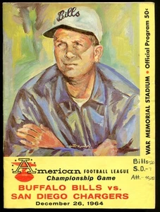 1964 AFL Championship Game Program 12/26/64 Bills (20) Chargers (7) Ex 31301 - Picture 1 of 5