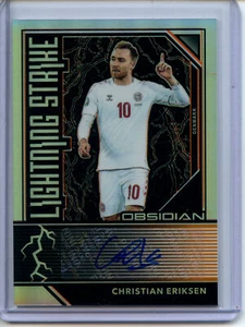 2019-20 Panini Obsidian Lightning Strike ORANGE Auto Christian Eriksen SP #12/15 - Picture 1 of 2