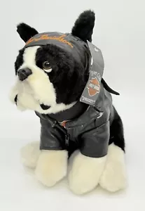 Harley Davidson Boston Terrier Peluche Pignone Cappello Cane 11” Peluche Giocattolo di Peluche Ottime Condizioni - Foto 1 di 2