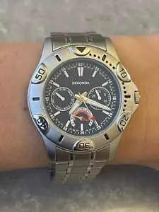 Men's Sekonda T3114 Quartz WR30M Gents Bracelet Watch Chrono Japan Movt - Picture 1 of 13