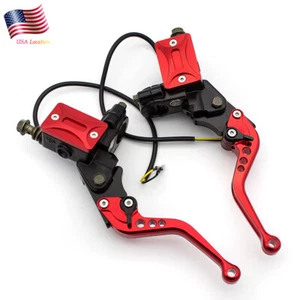 7/8" Universal Reservoir Brake Clutch Levers Hydraulic Master Cylinder Dual Pump - Picture 1 of 6