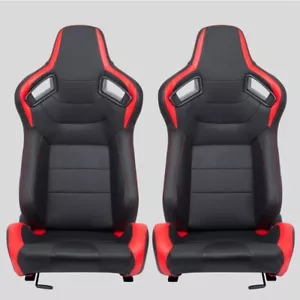 Coppia Sedili sportivi avvolgenti auto Recaro replica nero/rosso Carbonio N770 - Foto 1 di 4