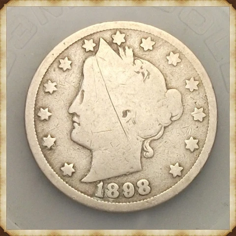 1898 Liberty Nickel   "Actual Coin Pictured" Cover