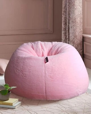 Bean Bag Chair Fur Sofa Cover Without Beans color Pink Size XXXL Home Decor - Image 1 of 4