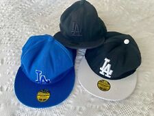 3 LA Dodgers Baseball Caps Black, Blue and White