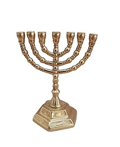 Menorah - 7 rami tempio di Gerusalemme menorah ottone/rame - Foto 1 di 3