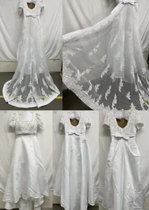Bridgerton Wedding Dress Bridal Gown Dress sz Large 14 L’amour Shoes Veil Box - Picture 1 of 15