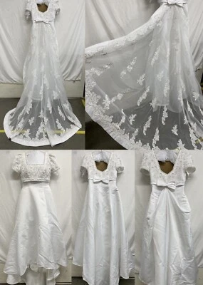 Bridgerton Wedding Dress Bridal Gown Dress Large 14 L’amour Shoes Veil W/box - Image 1 of 4