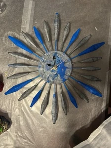 Blue And Gray Pokey Acrylic Clock - Picture 1 of 4