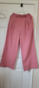 NEW Halara Women's Pink High Waisted Pleated Wide Leg Trousers Dress Pants Sz S - Picture 1 of 5