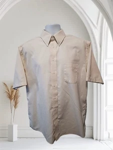 Standard Wrinkle Free Sz 17.5 Button Front S/S Sleeve Shirt, Eggshell. NS-6 - Picture 1 of 8
