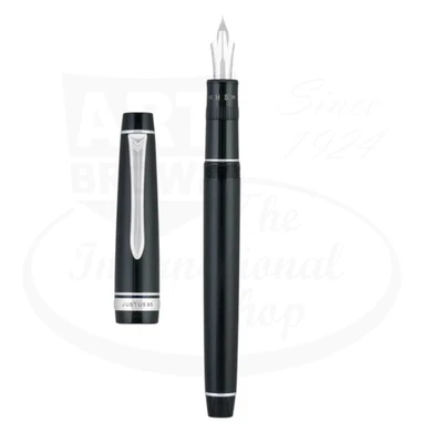 Pluma Estilográfica Pilot Justus 95 Negra con Acentos de Rodio Foto 1 de 4