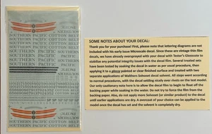 MICROSCALE N DECAL-SOUTHERN PACIFIC/COTTON BELT BLK WIDOW LOCOS *SEE NOTE BELOW* - Picture 1 of 1