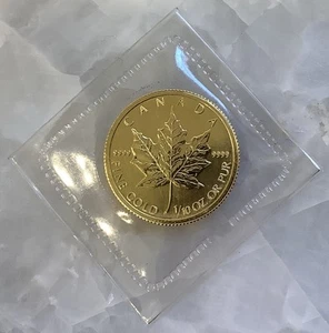 2009 Gold Canada 1/10 oz 9999 Gold Maple Leaf $5 BU Coin in Mint Sealed RCM - Picture 1 of 2