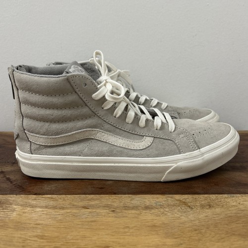 Scarpe da skateboard Vans Sk8 Hi uomo taglia 7 5 donna taglia 9 grigio zip Scotchgard 721278