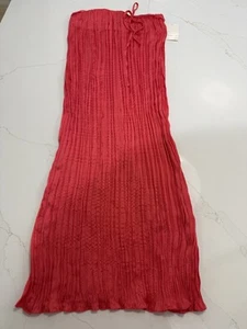 Womens Pleated Crinkle Satin Maxi Skirt by A New Day - Coral, Small - Picture 1 of 8