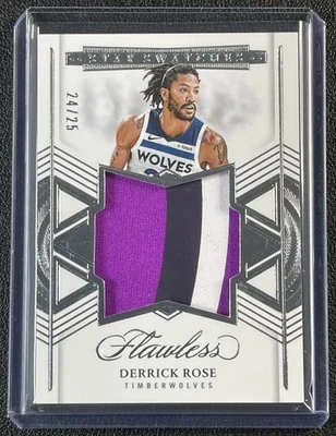 DERRICK ROSE 2024-25 PANINI FLAWLESS STAR SWATCHES GU PATCH 24/25 TIMBERWOLVES - Image 1 of 2