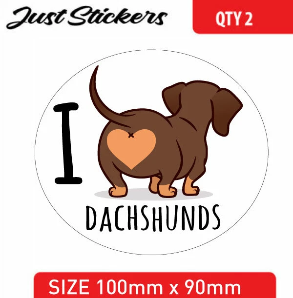 Love Dachshund sticker car sticker , bumper sticker , skate , bike, laptop,  - Image 1 of 1