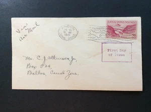 BroadviewStamps Canal Zone #C12 FDC air mail cover. Ancon to Balboa - Picture 1 of 3