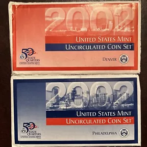 2002 Uncirculated Coin Set U.S Mint Phila & Denver Mints OGP 20 coins - Picture 1 of 3