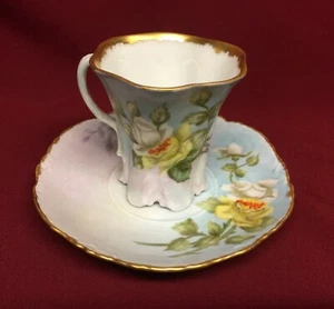 Tazza e piattino floreale vintage Rosenthal #1 dipinto a mano - Foto 1 di 4