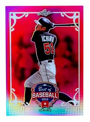 ICHIRO SUZUKI SSP     2019 LEAF Best Of Baseball #BB-04      PINK PRIZM SP 10/20 - Image 1 of 2