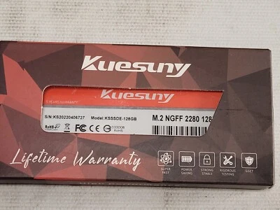 Kuesuny 128GB M.2 PCIe Gen Internal SSD Model KSSSDE-128GB - Image 1 of 4