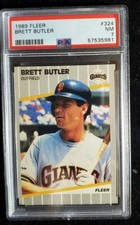 1989 Fleer San Francisco Giants Baseball Card #324 Brett Butler PSA 7. Our t2537