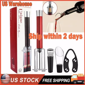 Air Pressure Pump Wine Bottle Opener Steel Pin Easy Cork Remover Corkscrew - Picture 1 of 8