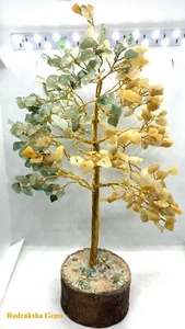 REIKI ENERGIE GELADEN GRÜN-GELBER AVENTURIN EDELSTEINE KRISTALL CHAKRA BAUM GESCHENK - Bild 1 von 3