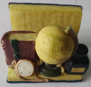 Vintage ceramic Paperweight with old Books, World Globe and Vintage Watch - Bild 1 von 8