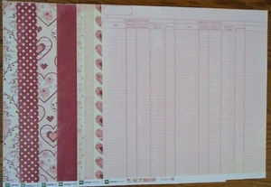 12x12 Scrapbook paper Valentines 6 pc DS Je t'adore 3 styles Love burgundy heart - Picture 1 of 10