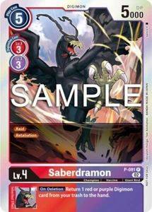 Saberdramon Foil - P-091 NM - Digimon TCG - Picture 1 of 1