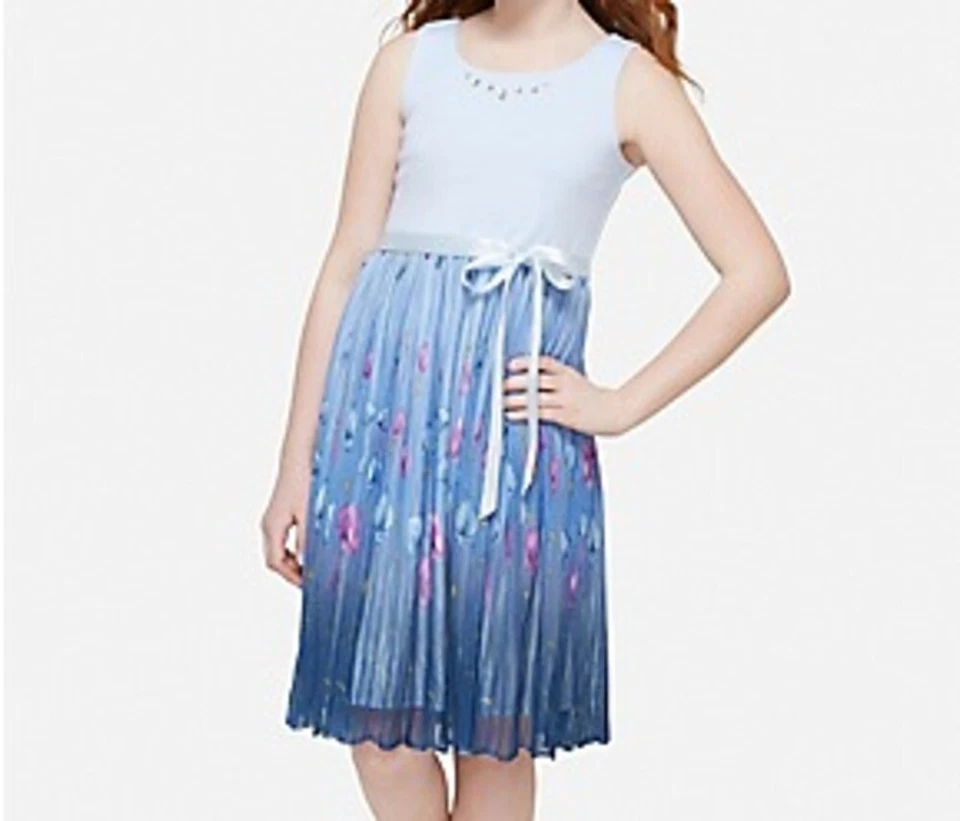 Vestido Justice for Girls Azul Tulipanes~Talla 10~NUEVO CON ETIQUETAS~¡Regreso al cole! Foto 1 de 1