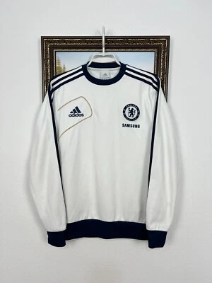 Sudadera de fútbol vintage Adidas Chelsea fútbol cuello redondo blanca mujer L Foto 1 de 4