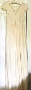 J. Crew Mirabelle Silk/Chiffon Wedding Dress,Cap Sleeves,Size 4 Worn Once, Great - Picture 1 of 5