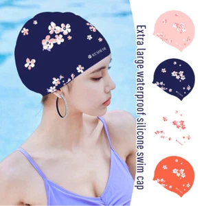 Mujeres Gorra de Natación Grande para Cabello Largo Impermeable Silicona Piscina Sombrero Nuevo - Imagen 1 de 16