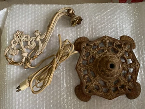 Antique Vintage Cast Iron Bridge Floor Lamp Arm Base Body Parts for Restoration - Picture 1 of 2