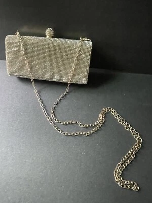 Bolso de mano con joyas estrás cristal cuentas asas ropa de noche cóctel boda Foto 1 de 4