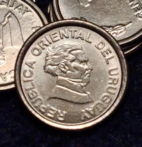 1994 Uruguay 10 Centesimos Jose Gervasio Artigas Laurel Sprig 15mm coin see Desc - Picture 1 of 8