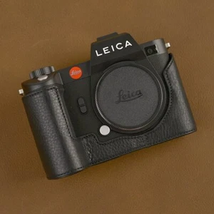 Handmade Genuine Real Leather Half Camera Case Bag Cover for Leica SL2 - Picture 1 of 27
